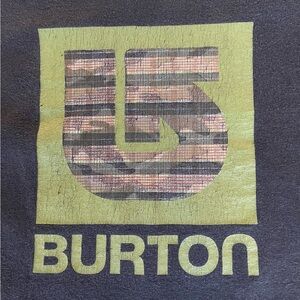 Vintage Burton Camo Logo Tee in Olive and Black